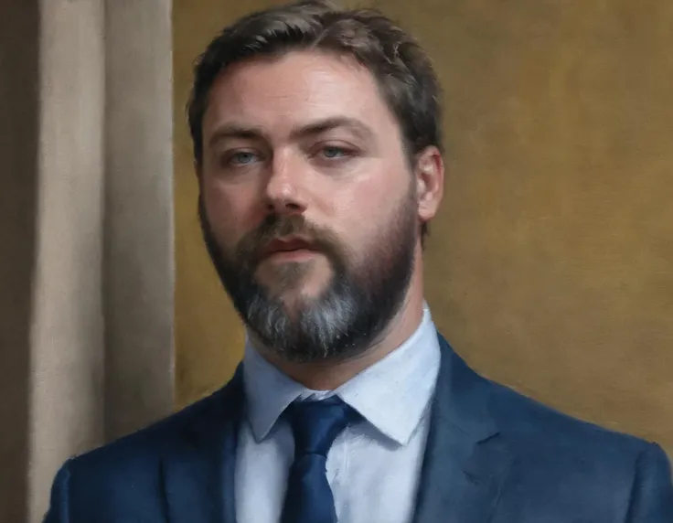 <lora:XL_sargon_v1:1>, <lora:XL_Oil_Paint_ClassipeintXL1.9:1>, (((oil painting))), pencil sketch, close up 1boy, male focus, solo, facial hair, realistic, beard, suit, upper body, 4k, 8k