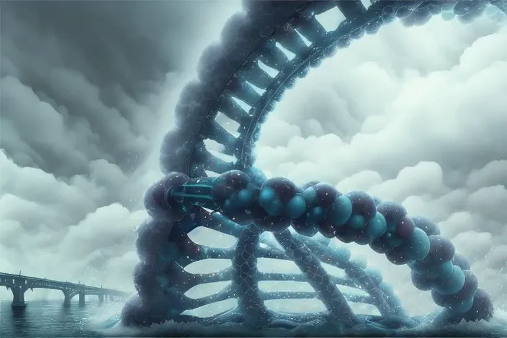 a bridge looking like a DNA <lora:DNA:1.0> surreal, foggy city in the background
<lora:splashes_v.1.1:0.3> Splash, splashes, splashing, splashes water