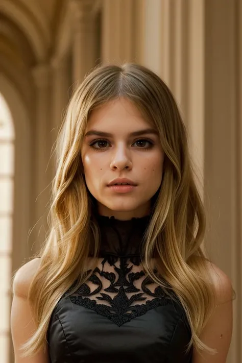 CarlsonYoung, ((light blonde hair)), ((Baroque-style aristocrat portrait, grand European palace, dramatic lighting, luxurious fabrics, ornate architectural details:1.1))