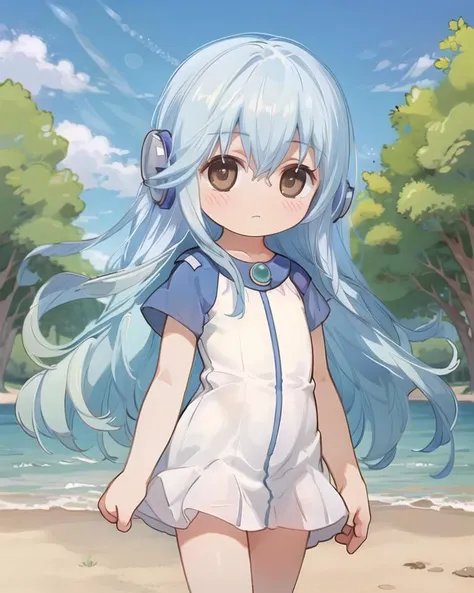 (perfect legs, perfect hands, perfect anatomy, nice hands, fingers, hand)
1girl, solo, standing, (upper body),
<lora:add_detail:0.5> <lora:flower:0.8>, long hair, blue hair, brown eyes, short sleeves, dress
outdoors,