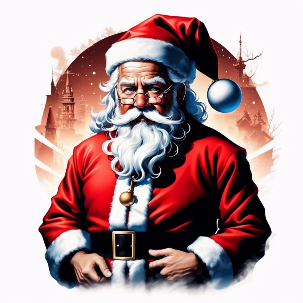 Santa Claus, square,
,T shirt design,TshirtDesignAF,
,<lora:TshirtDesign15PasWithTE:1>