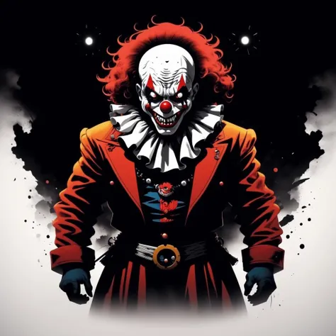 Scary clown, horror, terror, circular,
 ,T shirt design,TshirtDesignAF,
,<lora:TshirtDesign15PasWithTE:1>