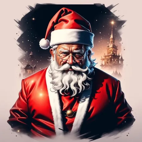 Santa Claus, square,
 ,T shirt design,TshirtDesignAF,
,<lora:TshirtDesign15PasWithTE:1>