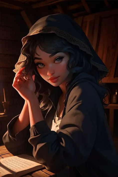 DEN_lexi_loveMK2,
(dressed in rags:1.2) in a (shanty shack:1.1) made of wood and sticks, apothecary, (alchemy:1.1), witchdoctor, mystic, decaying, (rundown shack:1.2), (dark room:1.2), shanty shack, (wearing raggedy clothing:1.1), (rag clothes:1.2),
bokeh, f1.4, 40mm, photorealistic, raw, 8k, textured skin, skin pores, intricate details <lora:epi_noiseoffset2:1>, epiCRealism, <lora:ClothingAdjuster3:-1.0>
