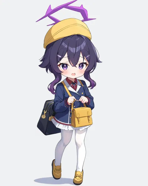 haruka \(blue archive\),1girl, white_pantyhose, solo, hat, white_background, halo, yellow_headwear, open_mouth, simple_background, bag, full_body, hair_bobbles, blush, wariza, long_sleeves, low_twintails
<lora:haruka_(blue_archive)_image830_2023-11-26-000015:1>halo. gorgeous,key visual, vibrant, studio anime,award-winning, professional, highly detailed,high budget, cinemascope