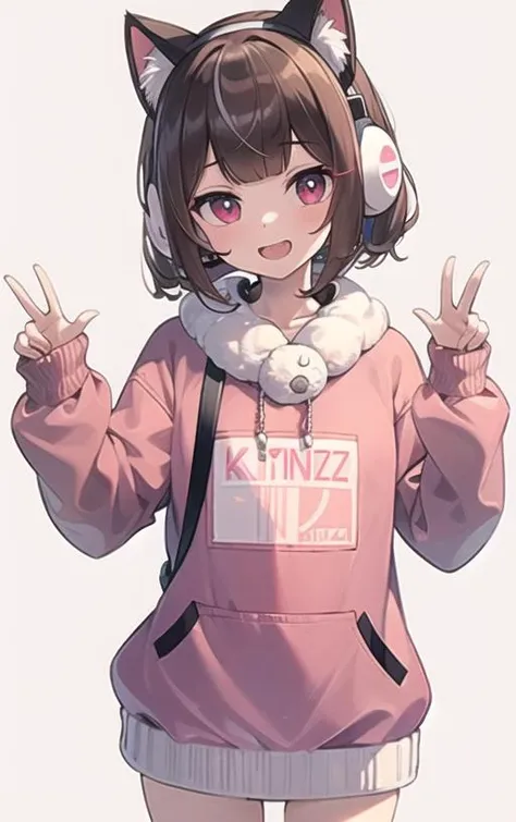 masterpiece, high quality, 1girl, solo, cheeks, ultra detailed eyes, white pupils, sharp outlines,
KMNZliz
cat ear, brown hair, wavy hair, medium short hair, over-sized fitting sweater, white sweater, <lyco:KMNZ_liz_v5:1.0>
headphone, headset,