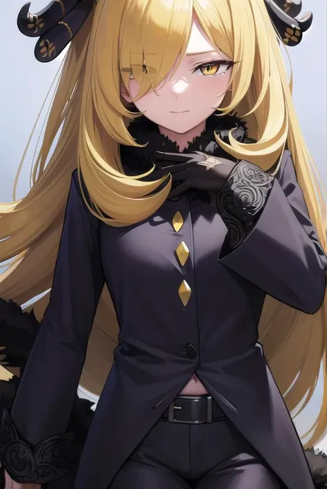 pokemoncynthia, <lyco:pokemoncynthia-lyco-nochekaiser:1>,
pokemoncynthia, blonde hair, hair ornament, (hair over one eye:1.5), long hair, (yellow eyes:1.5), <lora:sensualface_type1:1>, smile,
BREAK black coat, black pants, black shirt, coat, fur collar, fur trim, fur-trimmed sleeves, pants, shirt,
BREAK looking at viewer, upper body, full body, (cowboy shot:1.5),
BREAK outdoors, nature, sky,
BREAK <lyco:GoodHands-beta2:1>, (masterpiece:1.2), best quality, high resolution, unity 8k wallpaper, (illustration:0.8), (beautiful detailed eyes:1.6), extremely detailed face, perfect lighting, extremely detailed CG, (perfect hands, perfect anatomy),