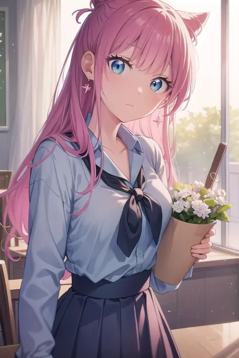 akariwatanabe, <lyco:akariwatanabe-lyco-nochekaiser:1>,
akari watanabe, long hair, blue eyes, pink hair, hair bun, double bun, cone hair bun,
BREAK skirt, shirt, bow, jewelry, pleated skirt, earrings, blue skirt, blue shirt,
BREAK looking at viewer, full body,
BREAK indoors, classroom,
BREAK <lyco:GoodHands-beta2:1>, (masterpiece:1.2), best quality, high resolution, unity 8k wallpaper, (illustration:0.8), (beautiful detailed eyes:1.6), extremely detailed face, perfect lighting, extremely detailed CG, (perfect hands, perfect anatomy),