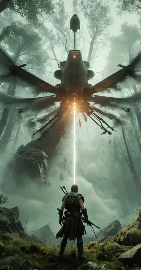wabstyle, Final Showdown,Unreal Engine 5 render style
Final showdown, Unreal Engine 5 render, An man facing off against a giant armed helicopter, forest, in the style of death stranding, volumetric fog, mist, smoke, cinematic film style, special effects, VFX, award-winning picture, highly detailed, ultra-high resolutions, 32K UHD, sharp focus, best quality, masterpiece
The left half is a golden flame, burning justice and light, while the right half is a black frost, freezing evil and darkness<lora:wabstyleSDXL:0.6><lora:çæ¢¦å·¥ä¸___æç»å¯¹å³XL_v1.0:1> <lora:add-detail-xl:1>