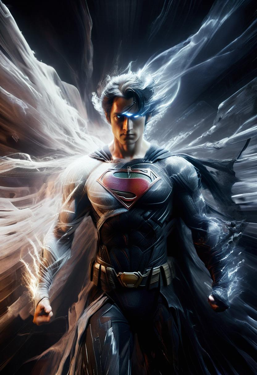 A man in a superman costume with wings flying around - SeaArt AI