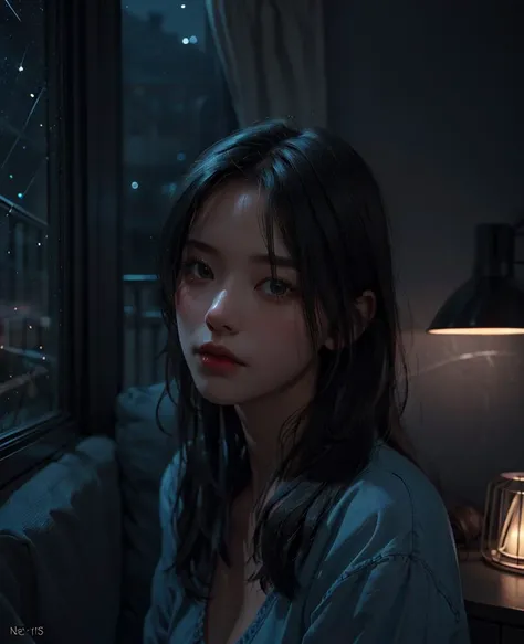 (photo-realistic:1.3)
(1girl), (30yo), mature, (blue room:1.1), (rim lighting:1.3), (dimly lit:1.3), (dark night:1.3), indoors, long hair,
<lora:JapaneseDollLikeness_v15:0.4>
masterpiece
