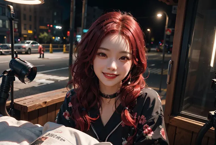 1girl (30yo) stunningly beautiful mature Japanese girl, standing, facing camera, long dynamic black hair with ((red hair)) highlights, realistic skin, subsurface scattering,
black choker, earrings, (smiling:1.4), dimples, sitting on bed, inside,
((cinematic lighting)), professional photograph, dramatic lighting, (deep shadows), backlight, rimlight, ((night, dark, dim)),
<lora:JapaneseDollLikeness_v15:0.2>
8k, raytracing, highest quality, masterpiece