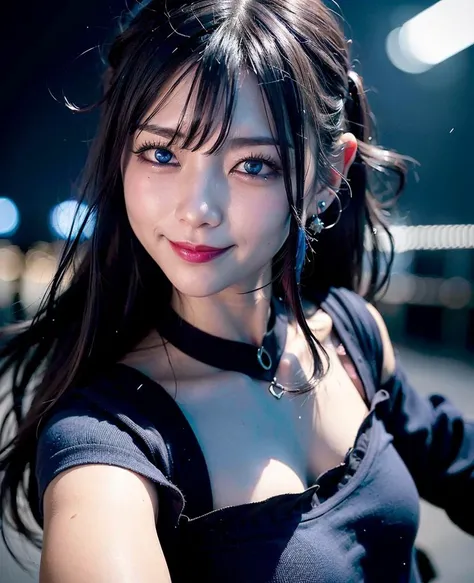1girl (30yo) stunningly beautiful sexy mature (Japanese), beautiful realistic face, messy dynamic (blue hair:1.2) (flowing in the wind:1.4), bent over,
realistic skin, (vellus), BREAK
looking at viewer, realistic blue eyes, open mouth, (smiling:1.5), dimples, (separated-lips, open mouth), red-lips,
see-through shirt, long sleeves, choker, pendant, earrings, (mini-skirt), pantyhose,
asian (eye liner), sparkly eye shadow, mascara,
(night:1.5), city, (nsfw),
dramatic, (cinematic lighting:1.5), (deep-shadows:1.5), (dim, dark, dark-background:1.5), depth of field, chromatic aberration, bokeh, raytracing
highres, 8k, high quality, masterpiece,
<lora:JapaneseDollLikeness_v15:0.6>
