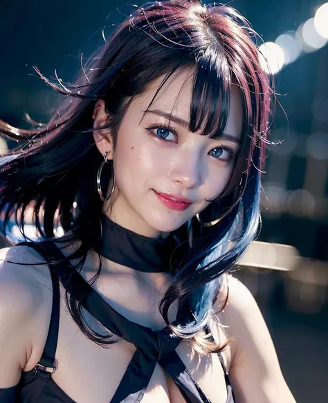 1girl (30yo) stunningly beautiful sexy mature (Japanese), beautiful realistic face, messy dynamic (blue hair:1.2) (flowing in the wind:1.4), bent over,
realistic skin, (vellus), BREAK
looking at viewer, realistic blue eyes, open mouth,  (smiling:1.5), dimples, (separated-lips, open mouth), red-lips,
see-through shirt, long sleeves, choker, pendant, earrings, (mini-skirt), pantyhose,
asian (eye liner), sparkly eye shadow, mascara,
(night:1.5), city, (nsfw),
dramatic, (cinematic lighting:1.5), (deep-shadows:1.5), (dim, dark, dark-background:1.5), depth of field, chromatic aberration, bokeh, raytracing
highres, 8k, high quality, masterpiece,
<lora:JapaneseDollLikeness_v15:0.6>