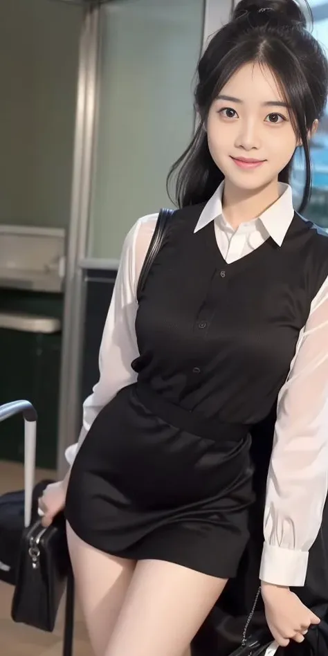 Mature woman in uniform,50 years old、Wine red beret、 Tight Skirt、Wine red vest、White shirt,Place your hands behind your head to expose your armpits、Face forward and squat on the floor with your legs slightly apart.、The face has a serious expression、Inside the Japanese sweets shop、Short Bob Cut、Black Hair、ｃcup、Feminine, slim, exposed thighs、Wearing flesh-colored stockings