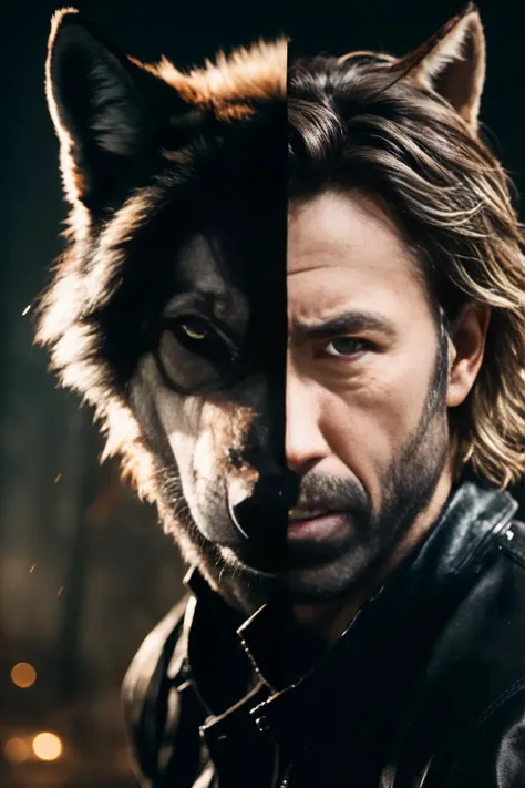 2boy, Sks man, looking mean, <lyco:locon_chuck_v1_from_v1_64_32:0.95> with a wolf, <lora:RPGWolf:0.40>