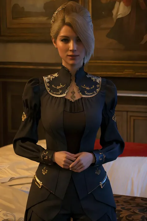 Best quality,masterpiece,ultra high res,1girl,anabella,looking at viewer, upper body, anabella_outfit,long sleeves,