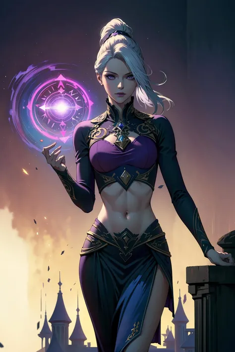 <lora:IlluminatingJabMix:0.01>,
<lora:runemagic:0.5>, rune_magic, magic, power,
<lora:anabella_V3:0.6>, anabella,
masterpiece, best quality, high quality, intricate details,
1girl, solo, long hair, darkness, skinny waist, thigh gap, magic streaks, purple magic, floating hair, ponytail, color gradient, lens flare, white hair, luxurious dress, open stomach, dainty, skinny, small perky breast, (purple power:1.2)
abstract background,
-
portrait, torso shot,