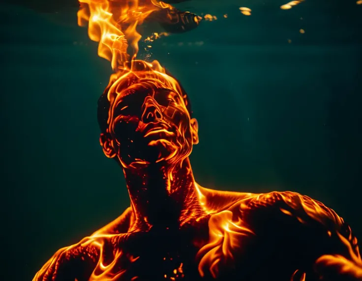 fire that looks like an man under water, shot from below, intricate accurate details, 8K.  <lora:Aether_Fire_v1_SDXL_LoRA:.7>