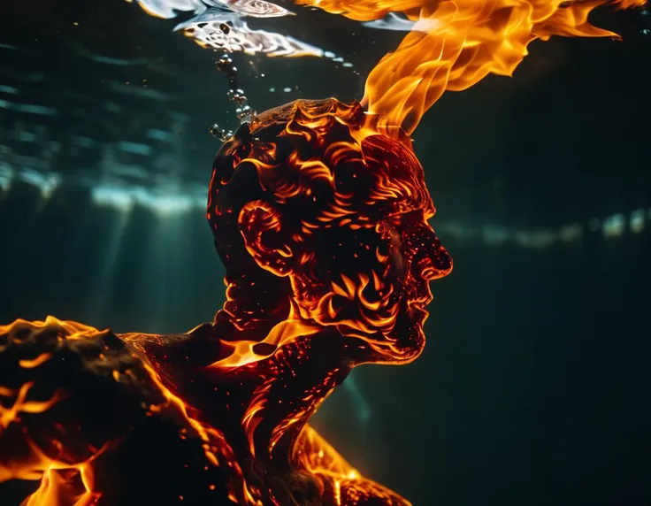 fire that looks like an man under water, shot from below, intricate accurate details, 8K.  <lora:Aether_Fire_v1_SDXL_LoRA:.7>