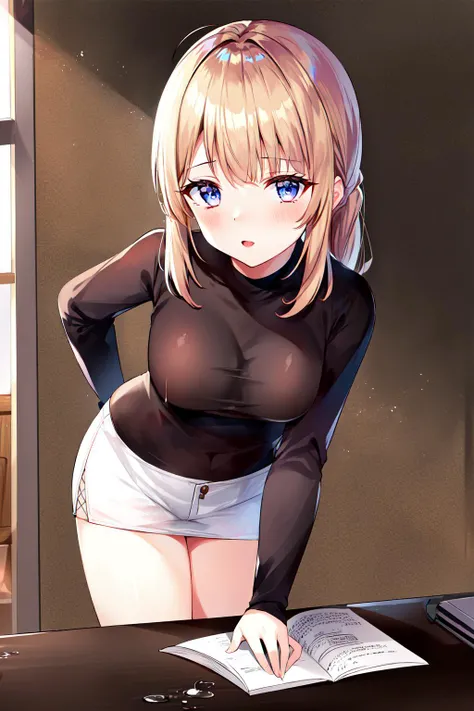 masterpiece, best quality, 1girl, leaning forward, solo, lactating into cup, <lora:Lactation:0.9>