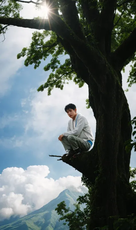 (1boy),slg,path,blunt cut,perched on a cloud,soft light, <lora:slg_v21:1.0> <lora:danjue_20230722055159:0.6:FACE>,danjue