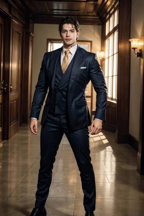 (male:1.4), ginger man, blue eyes, stubble, full beard, facial hair, tight smile, eyesglass wide shoulder, big shoulder, masculine, muscular, sunburnt, masterpiece, best quality, highres, photorealistic, henrycavill person, (masterpiece, best quality_1.5), <lora:henrycavill_30030:1>, wear silver black spider-man, suit, full body, golden armor, dynamic pose,