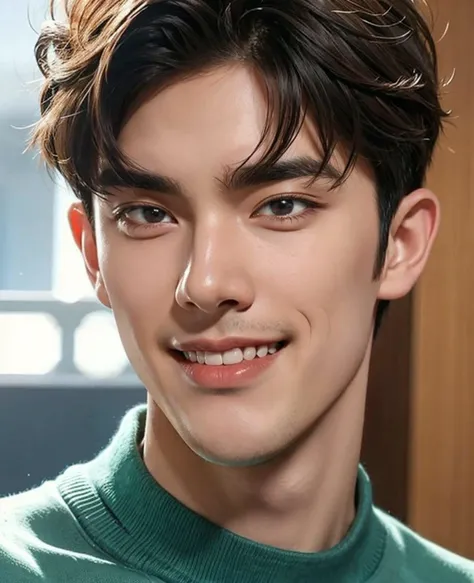 handsome male,25yo,sweater,
extreme_close_up,
smile,
<lora:Kpop Boy:0.3>,
<lora:add_detail:1>,