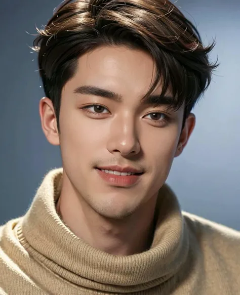 handsome male,25yo,sweater,
extreme_close_up,
smile,
<lora:Kpop Boy:0.3>,
<lora:add_detail:1>,