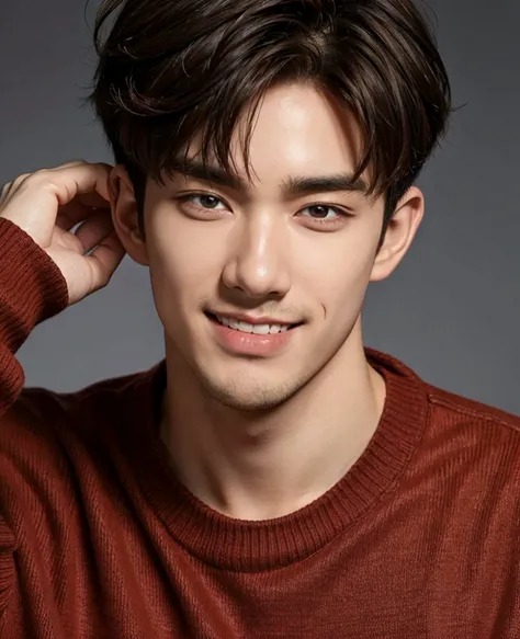 handsome male,25yo,sweater,
extreme_close_up,
smile,
<lora:Kpop Boy:0.3>,
<lora:add_detail:1>,