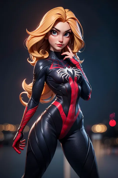 3dmm style,(masterpiece, top quality, best quality,  spiderwoman , wearing spiderwoman_cosplay_outfit:1.3), good hand,4k, high-res, masterpiece, best quality, head:1.3,((Hasselblad photography)), finely detailed skin, sharp focus, (cinematic lighting), night, soft lighting, dynamic angle, [:(detailed face:1.2):0.2], medium breasts, outside,