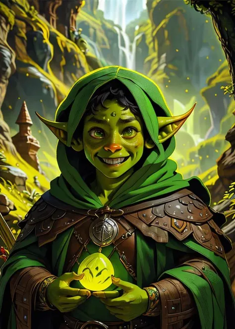 goblin, wizard, (green skin:1.3), official artwork, official dnd art, in the style of Greg Rutkowski, best quality, masterpiece, intricate details,<lora:dnd_goblin-000110:0.8> <lora:samdoesartsSamYang_offsetRightFilesize:1>