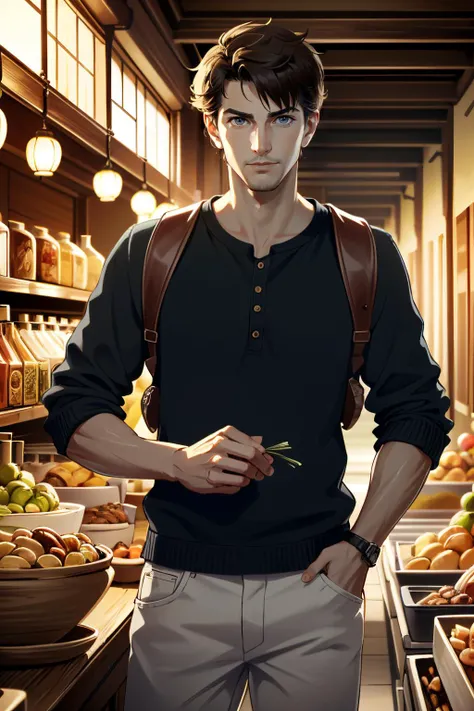 ((ultra detailed, masterpiece, absurdres))
<lora:UncNathan:0.9>
UncNathan, 1boy, solo, short hair, brown hair, handsome pose, Vibrant Moroccan Marketplace with Intricate Tiles