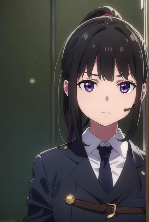 takinainoue, <lora:takinainoues1-lora-nochekaiser:1>, 
inoue takina, long hair, bangs, ponytail, black hair, (purple eyes:1.2),
BREAK gloves, long sleeves, jacket, necktie, black gloves, collared shirt, belt, pants, vest, black jacket, black pants, formal, suit, red necktie, headset, black suit, earpiece,
BREAK outdoors, city,
BREAK looking at viewer, (cowboy shot:1.5),
BREAK <lyco:GoodHands-beta2:1>, (masterpiece:1.2), best quality, high resolution, unity 8k wallpaper, (illustration:0.8), (beautiful detailed eyes:1.6), extremely detailed face, perfect lighting, extremely detailed CG, (perfect hands, perfect anatomy),