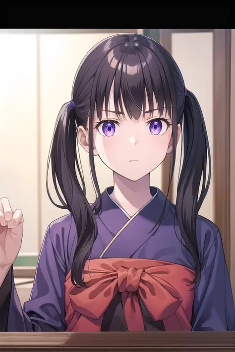 Are thin、green hairstyle,、touching both breasts with both hands、A girl is in the picture、blushing