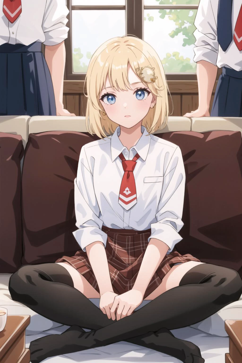best quality, intricate details,


1girl, <lora:ameliaWatsonHololive_v2AllOutfits:0.8> amelia watson, monocle hair ornament, amelia_detective, collared shirt, red necktie, plaid skirt, thighhighs,

 <lora:piperPerriMeme_v20:0.8> 1girl, multiple boys, sitting, indian style, couch,