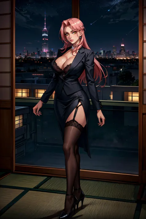 1girl, shermie (kof),shermie \(the king of fighters\),shermie \(kof\), shermie, shermie_(kof)_(cosplay), earrings, brown hair,hair over eyes, long hair, long sleeves, thighs, knee boots, cleavage, cleavage cutout, clothing cutout, large breasts, solo, very long hair bangs, bangs over eyes, anime, retro anime, old anime style, [retro anime], old anime, 1980s \(style\), 1990s \(style\), watercolor \(medium\), ((best quality)), ((masterpiece)), [detailed], [anime and manga image], [captivating], [enchanting], oldschool, solo, (hyperdetailed:1.15), [detailed], ((best quality)), ((masterpiece)), (soft light, sharp:1.2), (illustration, uhd, unreal engine, sharp focus,), op quality, best quality, official art, ultra detailed texture,