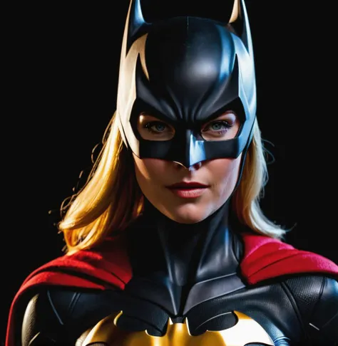 Charlize Theron, Batgirl hero costume suit armor, hair red, cape dark long, belt gold, batmask dark, fight, night , moon, (hyper realistic:1.4), (realistic:1.3), (best quality real texture skin), full body, (Cinematic Light), highly detailed skin, skin pores, (highly detailed face:1.1), (highly detailed eyes:1.1), realistic pupils, (perfect anatomy:1.1), (perfect proportions:1.1), (photography:1.1), (photorealistic:1.1), volumetric lighting, dynamic lighting, real shadows, (highres:1.1), sharp focus, daylight, (realistic, hyperrealistic:1.4), intricate, high detail, dramatic,