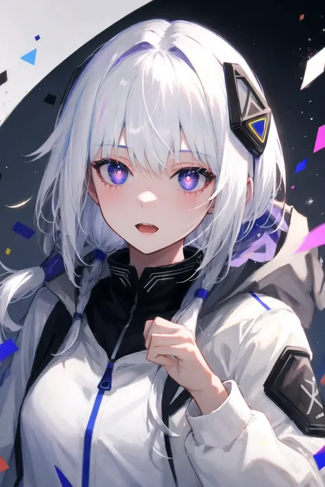 ((masterpiece)), (((best quality))), ((extremely detailed)), colorful, hdr, 1girl, solo, <lora:c_kafu:0.8>, kafuperson, white hair, purple eye