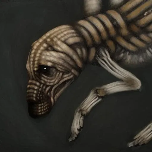 high quality, detailed, microscopic, (dog:1.2)
<lora:arielp_v10:1> arielpstyle, dark, horror, creepy, creepy-looking, painting, lovecraftian, grease, painting \(medium\), drawing, brush stroke,