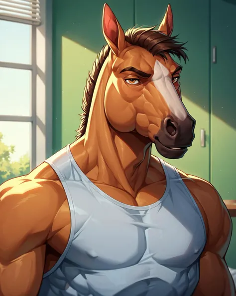 score_9, score_8_up, score_7_up, intricately detailed, rating_questionable,
<lora:j_lee_xmen-06:1>,
1boy(anthro furry, horse, face closeup, muscular, tight sleeveless shirt, broad shoulders, handsome, looking at the viewer, friendly expression, solo), fitness studio, indoors, summer, sunshine, afternoon,
<lora:xl_more_art-full_v1:0.4>,
<lora:add-detail-xl:0.4>