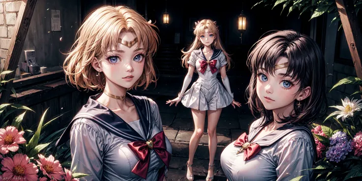 multiple girls, art by Sailor Moon, anime key visual, Fluffy beefy Female Altmer, Warm Pencil Mustache, Bowtie, Flower in hair, split diopter, Provia, colorful, vivid colors, best quality, absurdres, highest quality, amazing details, 8k <lora:add_detail:1> <lora:envybetterhandsLocon_beta2:1.5>