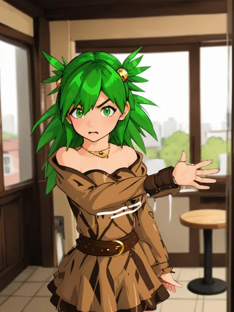 masterpiece, best quality,
1girl,solo,
<lora:gostlapped.sd15.v3:0.4>(gostlapped, beenhurt:1) open hand,
bathroom, embarrassed, (angry:0.6),
<lora:epicanna.sd15.v1:0.8> epicanna, green hair, green eyes, hair over one eye, eyes visible through hair,
brcoatoutfit, brown belt, brown dress, long sleeves, bare shoulders, belt bag, fanny pack, brown boots, frilled dress, layered dress, off-shoulder dress, pleated dress, short dress
defhairstyle, hair ornament, yellow orbs, hair over one eye, low twintails, short twintails, pigtails
looking at viewer, (motion lines, motion blur,)
angry,
tavern, medieval, fantasy, bar,