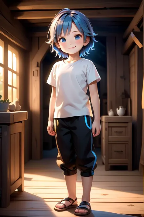 <lora:cutifiedanimecharacterdesign_variant_type_A_SDXL_v10:0.7>
one girl standing alone in a wooden village,  eyes are blue,  hair is short, wearing a white t-shirt and black box pants,
full body, looking at viewer, smile,
The soft lighting and detailed surroundings create an immersive environment where imagination runs wild,
hyper-detailed, high quality visuals, dim Lighting, ultra-realistic, sharply focused, octane render, 8k UHD