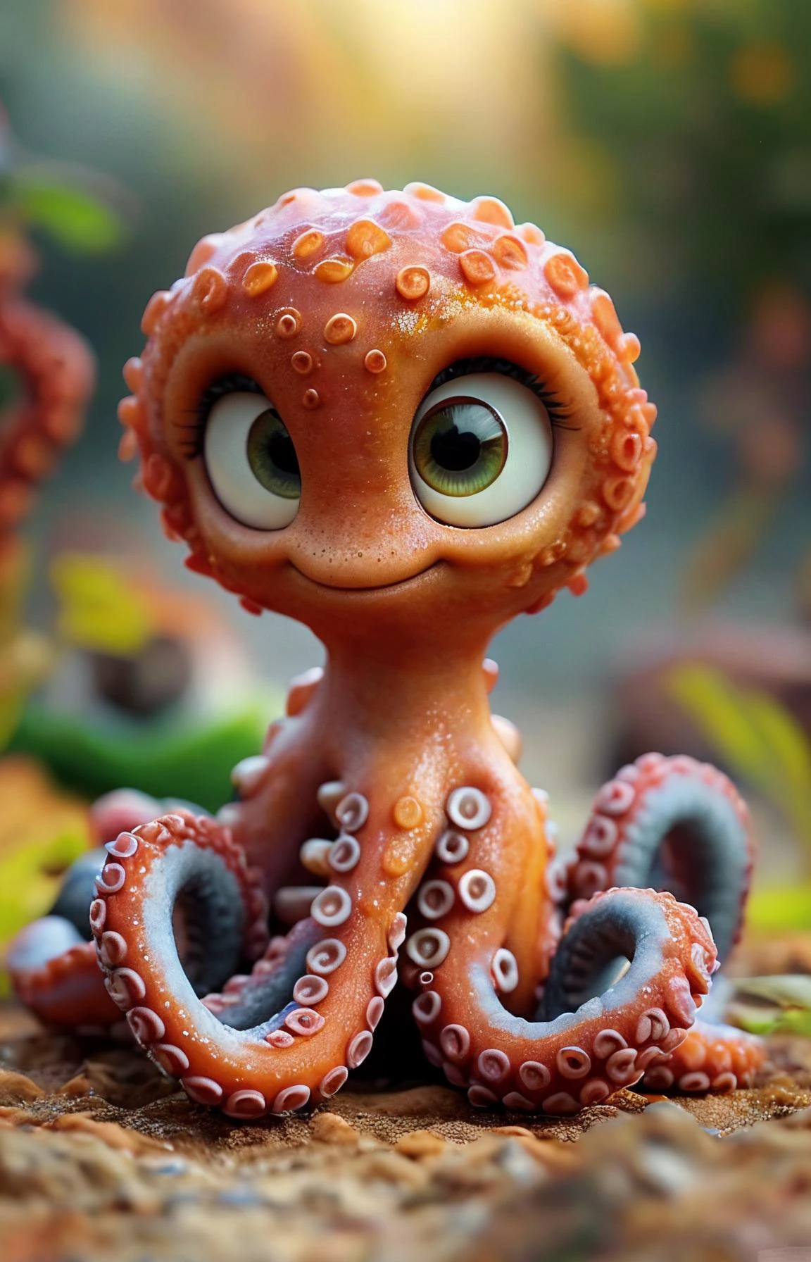  octopus, in the style of pixar, cuteness overload
