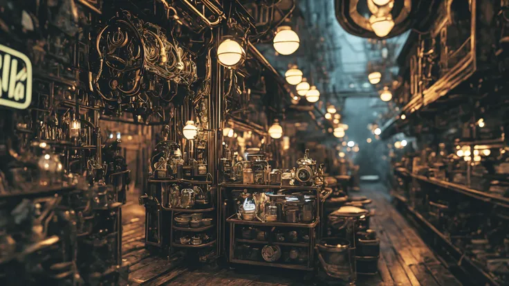 (Professional photograph:1.0) capturing the (Victorian-influenced cyberpunk ambiance:1.1) focusing on a (charming tea shop front:1.2). The intricate (steampunk-inspired details:1.1) on the storefront blend seamlessly with (futuristic elements:1.0). In (4K UHD:1.0) resolution, the image reflects (high-quality:1.0) craftsmanship. A (family enjoying tea:1.2) inside adds a touch of warmth, set against a (mysterious fog:1.1) that enhances the (futuristic yet nostalgic:1.2) feel of the scene