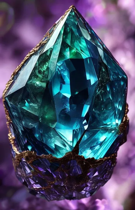 Alexandrite: A rare gemstone that changes color under different lighting, ranging from green to purple.   masterpiece, 8k, perfect quality , realistic,ultraclear  detailed , detailed background   <lora:add_detail:0.7>