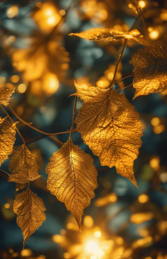 Solar Veil Leaf - A leaf that filters sunlight into a beautiful, golden glow, as if it were a miniature sun. masterpiece, 8k, perfect quality , realistic,ultraclear detailed , detailed background <lora:add_detail:0.7>
