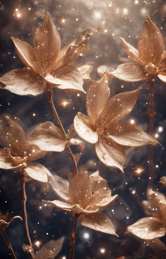 Stardust Petal - A soft petal that releases a gentle shimmering dust when touched, like falling stars. masterpiece, 8k, perfect quality , realistic,ultraclear detailed , detailed background <lora:add_detail:0.7>