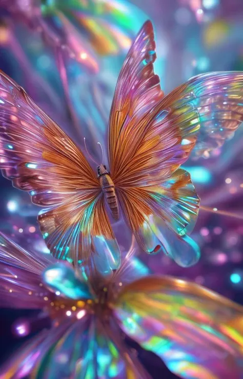 The microscopic hairs on a butterfly wing, shimmering with iridescent colors. (macro, detailed, vibrant) masterpiece, 8k, perfect quality , realistic,ultraclear detailed , detailed background <lora:add_detail:0.7>